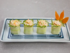 Cucumber with vegetarian tartar