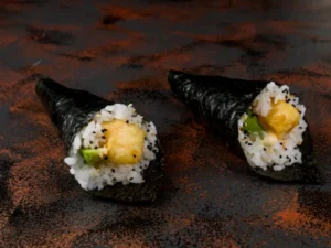 Avocado and prawn tempura
